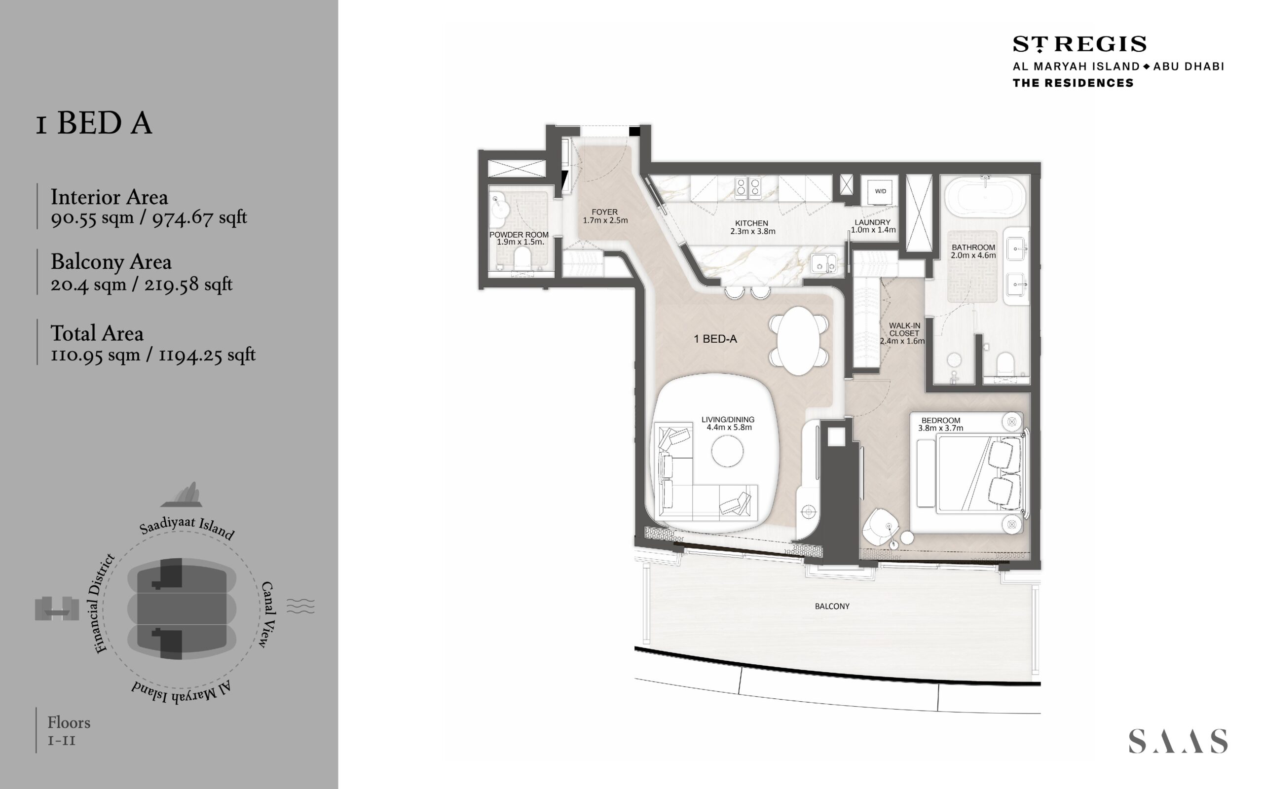 1 Bedroom floor plan