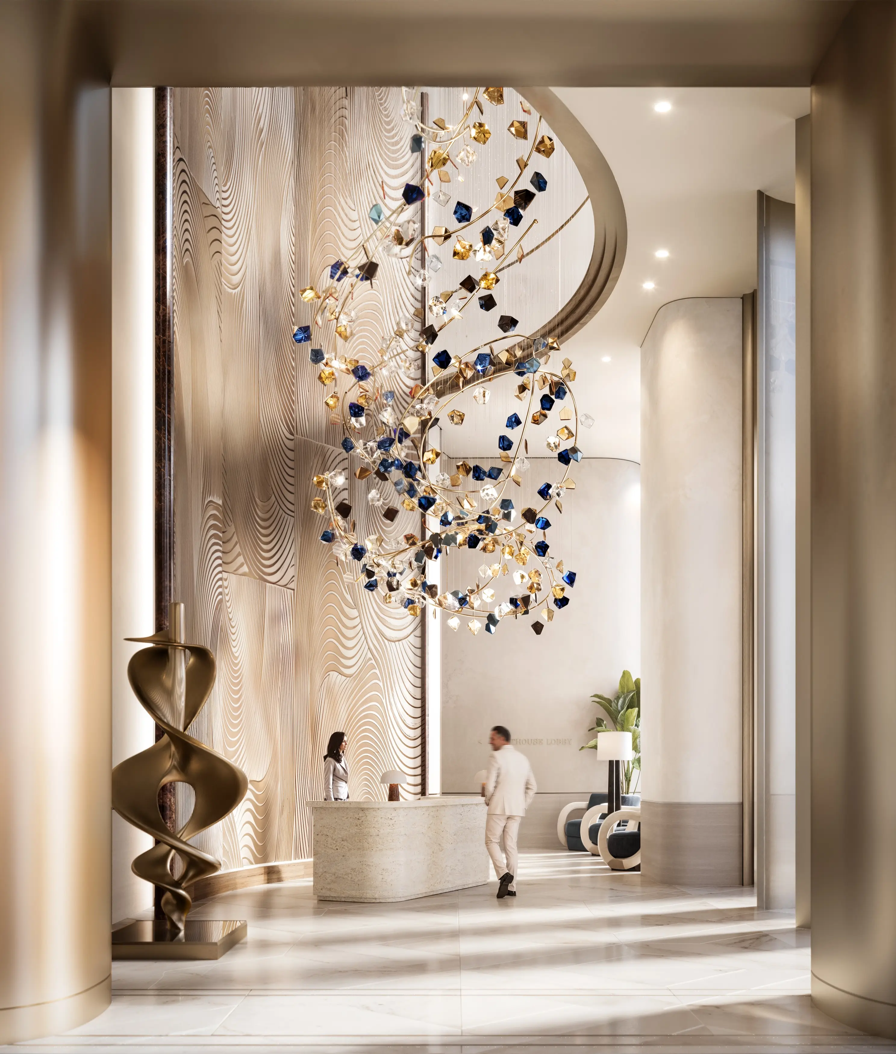 Lobby with artwork